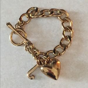 Juicy Couture Gold Tone Charm Bracelet